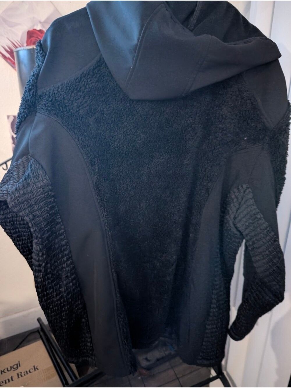 Catherines: Size 3X Black Faux-Sherpa Hooded Jacket - Picture 7 of 11